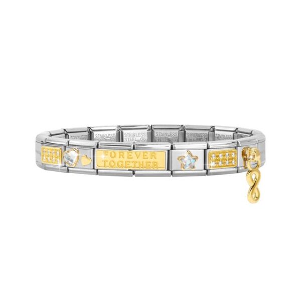 Bracciale Composable Classic con Link in Oro giallo Amore e Infinito