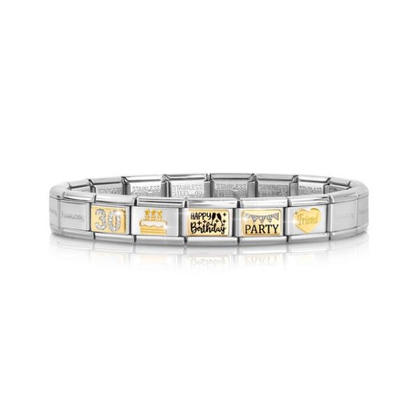 Bracciale Composable Classic con Link in Oro giallo Festeggiamenti di Compleanno