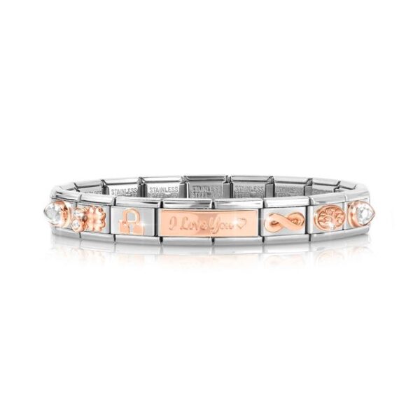 Bracciale Composable Classic con Link in Oro rosa I LOVE YOU