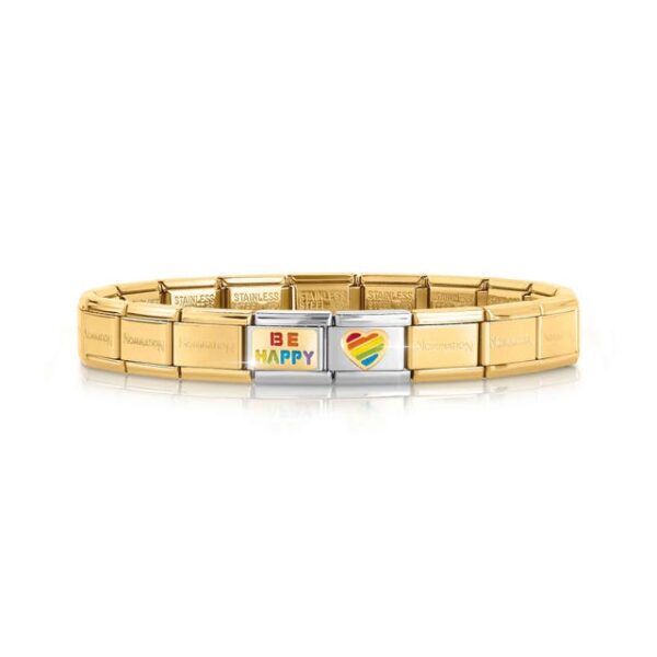Bracciale Composable Classic Oro con Simboli Arcobaleno
